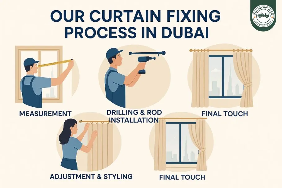 Our Curtain Fixing Process in Dubai