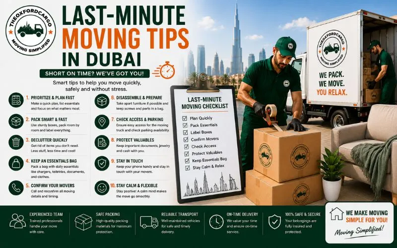 Last-Minute Moving Tips in Dubai